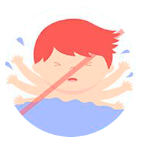 Он не может контролировать движение своих рук, инстинктивно опускается вниз, чтобы оттолкнуться.